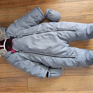 Cozy Gray Kids Snowsuit